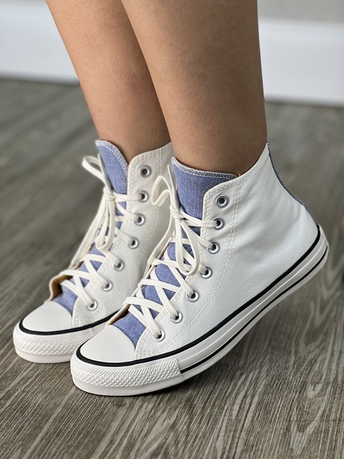 Tenis all star jeans cano hot sale alto feminino